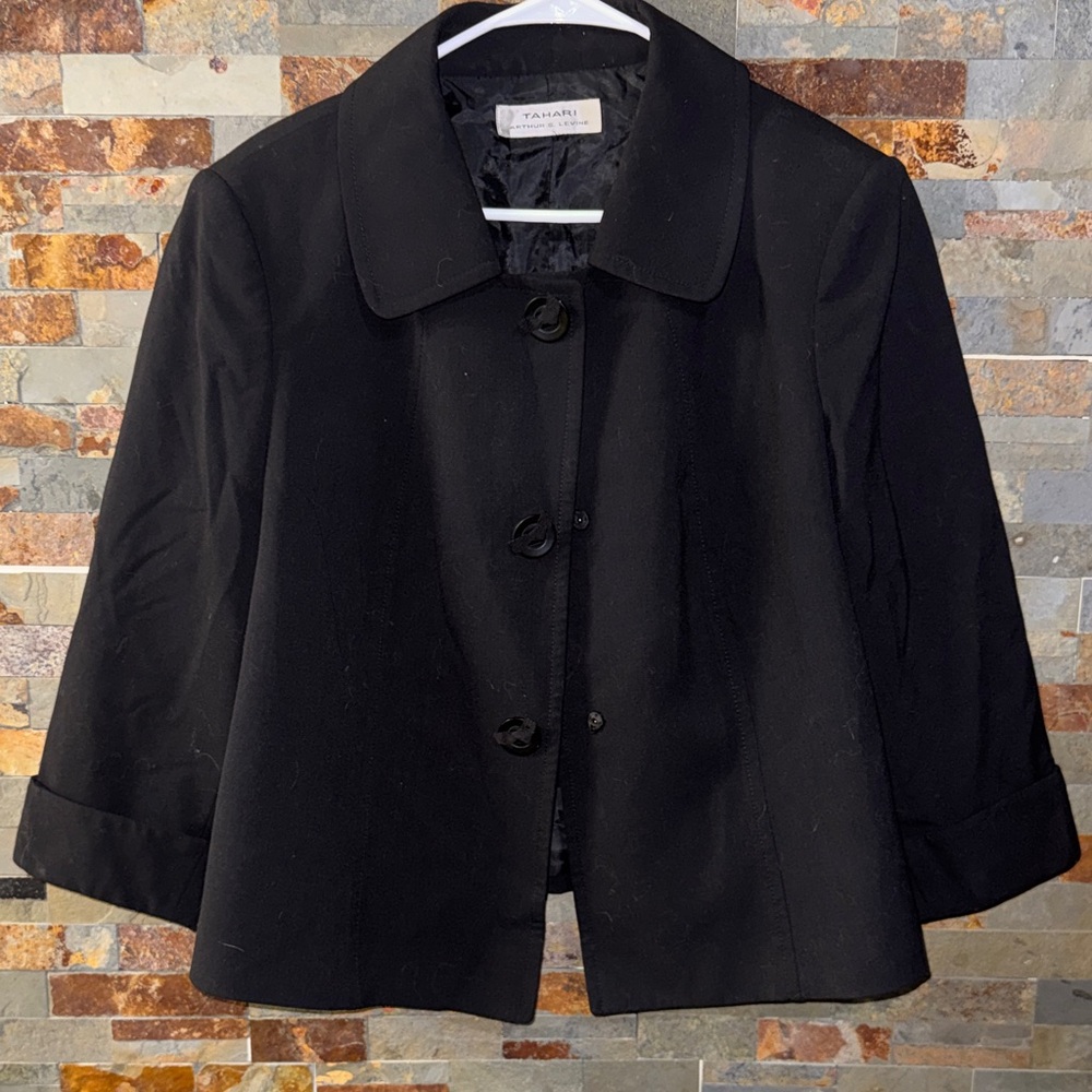 Tahari Elegant Black Coat